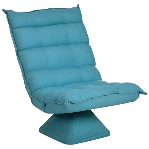 HOMCOM Relaxsessel Drehbarer Meditationsstuhl - Funktionssessel mit 360° drehbarem Design und verstellbarer Rückenlehne für individuellen Komfort. Ideal zum Entspannen in Wohnzimmer oder Büro, bietet er hervorragenden Sitzkomfort mit stilvollem Leinenoptik-Bezug.