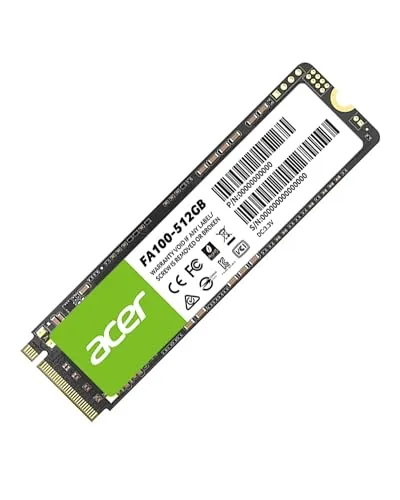 Acer FA100 512 GB SSD - Hochleistungs-SSD mit PCIe-Schnittstelle und 512 GB Kapazität. Ideal für schnelle Datenübertragungen und zuverlässigen Einsatz in Laptops.