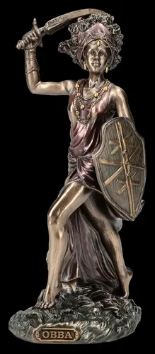 Obba Figur Yoruda Wassergöttin des Flusses Oba von Veronese - Elegante Deko Statue aus Kunststein, bronzierte Oberfläche, ideal zur Verschönerung jedes Raumes und für Liebhaber religiöser Kunst.