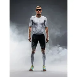 FUSION TEMPO! ONE Suit Herren - White/Grey, Größe M - Triathlon Anzug für rekordbrechende Geschwindigkeit, mit integrierten Taschen und UPF 50+ Sonnenschutz. Optimale Aerodynamik und Thermoregulation für Höchstleistungen.