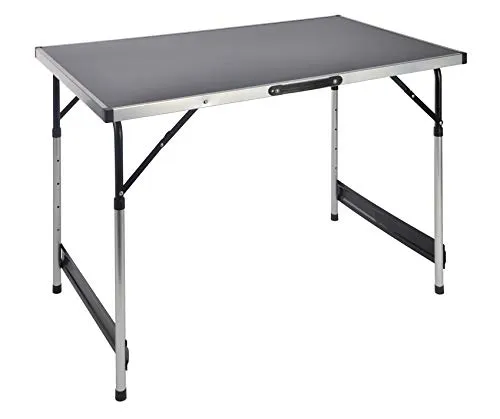 Spetebo Höhenverstellbarer Alu Campingtisch 100x60 cm - Flexibel und Praktisch - Esszimmertisch mit 4-fach höhenverstellbar (73-94 cm) für optimale Nutzung im Freien. Klappbar, leicht und mit Tragegriff - ideal für Camping und Outdoor-Aktivitäten.