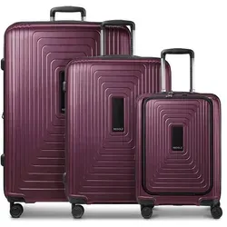 REDOLZ Hartschalen Koffer-Set 3-teilig | S 55 cm mit Laptopfach, M 66 cm, L 77 cm - Koffer-Set mit Dehnfalte für bis zu 5 cm mehr Stauraum, ultra-leichtes Material und wasserfeste Reißverschlüsse für optimalen Schutz bei Regen.