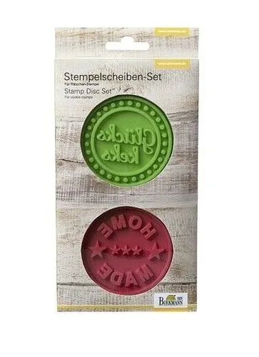 Birkmann Stempel-Set Glückskeks & Homemade 2 Keks Stempelscheiben Silikon Ø 7cm