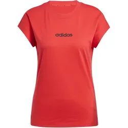 adidas Damen Essentials LINEAR T-Shirt in Pure Ruby/Black, Größe XS - Stylisches, schmal geschnittenes T-Shirt aus 100 % Baumwolle für optimalen Tragekomfort und lässigen Look.