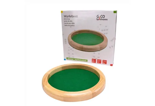 GICO Spielesammlung GICO Würfelteller / Würfelbrett rund aus Holz D. 29 cm - Gesellschaftsspiele, ideal für spannende Spielabende mit Familie und Freunden, hochwertiges Holzdesign für langlebigen Spielspaß.