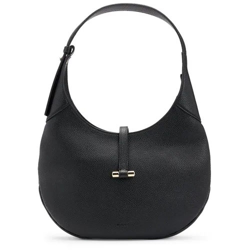 Boss Lidney Schultertasche aus Leder 28 cm - Schwarz - Elegante Handtasche aus hochwertigem Leder, ideal für stilbewusste Frauen, die Funktionalität und Design schätzen.