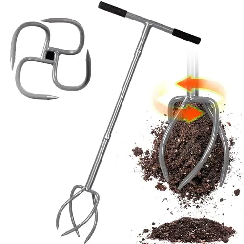 Walensee Gartenkralle mit 4 Zinken – Multifunktionale Handfräse für den Garten - Die Walensee Gartenkralle ist ein vielseitiger Kultivator mit 4 scharfen Zinken, ideal zum Lockern und Belüften des Bodens. Ergonomischer Griff für einfachen Einsatz und optimale Handhabung.