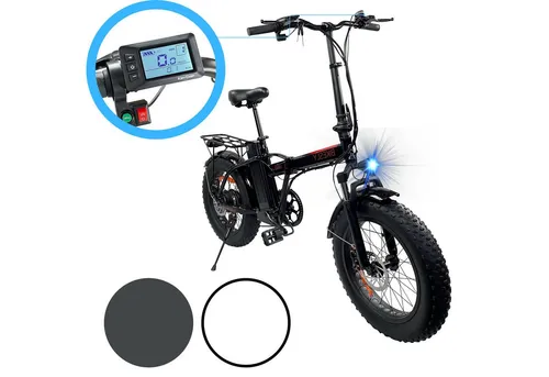 Bikesly E-Bike Faltrad Fatbike Elektrofahrrad Klapprad 20 Zoll 42V 250W Lithium-Ionen, 7 Gang Shimano Shimano 7-Gang Schaltwerk, Kettenschaltung, Brushless, 400 Wh, (inkl. Werkzeug)