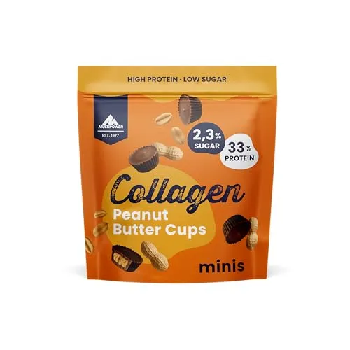 Multipower Collagen Butter Cups (6x 70 g) – Proteinreicher Snack mit 10% Kollagen - Genießen Sie eine innovative Snack-Alternative! Die Multipower Collagen Butter Cups bieten 33% Protein und sind zuckerarm. Ideal für bewusste Naschmomente – perfekt für unterwegs und zum Teilen.