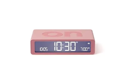 Lexon Flip Classic Digitaler Wecker - Rosa - Stylischer umkehrbarer Wecker mit LCD-Display und Berührungssensor. Wiederaufladbar mit USB-C, 6 Monate Akkulaufzeit und einstellbarer Helligkeit für ein einfaches Ablesen. Ideal für Kinder- und Jugendzimmer!
