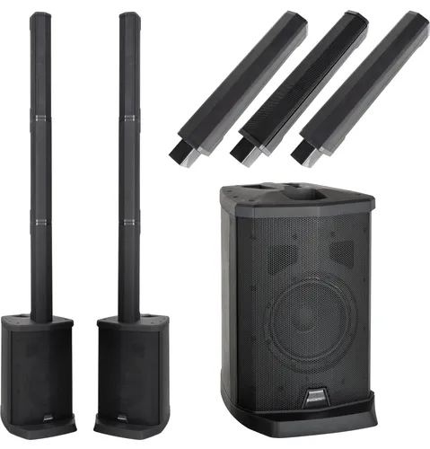 McGrey E-208LA Aktiv Line Array Säulenanlage - Stereo Set für bis zu 100 Personen, elegantes Stecksystem mit USB, SD und Bluetooth Media-Player