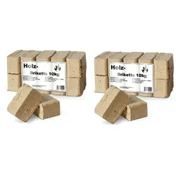 Ruf Holzbrikett 20kg Mischholzspähne rechteckige Form aus deutschen Wäldern helle Farbe 2x10kg