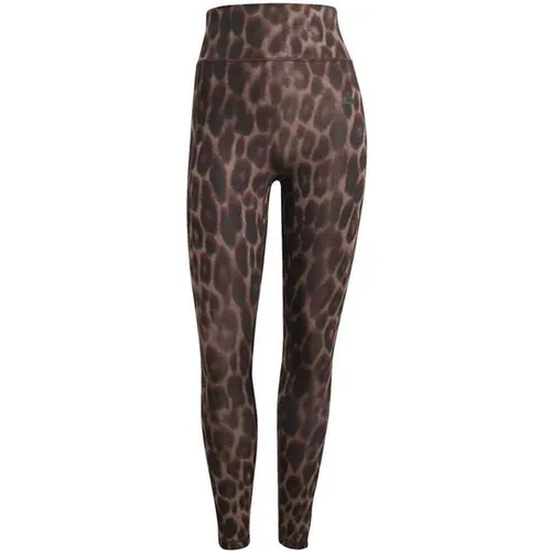 ADIDAS Damen Tight Optime Essentials Workout Leopard 7/8 - Stylische 7/8 Leggings mit durchgehendem Leopardenprint, perfekt für das Fitnessstudio und den Alltag. Die strapazierfähigen Materialien und die Oberschenkeltasche bieten Komfort und Funktionalität.