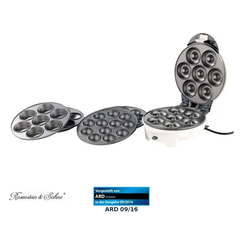 3in1-Donut-, Cupcake- und Cakepop-Maker - Nachtisch- & Donutzubereiter mit Antihaftbeschichtung, perfekt für kreative Backideen und schnelle Zubereitung von Donuts, Cupcakes und Cakepops.