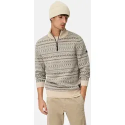 camel active Herren Strick-Troyer aus Reiner Lammwolle - Hafer, Menswear-L - Pullover für Herren aus 100 % Lammwolle, bietet optimale Wärme und Komfort mit einem stilvollen Reißverschluss-Kragen und Regular Fit.
