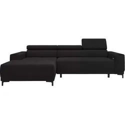 LIV'IN Sofa Polstergarnitur CANDIA, Dunkelgrau - Sofa mit elektrischer Sitztiefenverstellung für optimalen Komfort, ideal für gemütliche Abende und flexibles Sitzen.