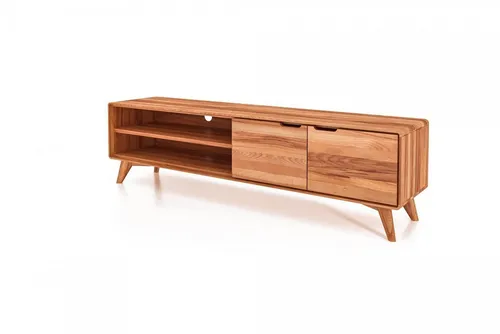 TV-Board Gerg aus Kernbuche mit 2 Türen und 2 offenen Fächern - Elegantes TV-Board in natürlicher Kernbuche, bietet viel Stauraum mit 2 Türen und 2 offenen Fächern. Ideal für Ihr Wohnzimmer, stabil und komplett montiert.