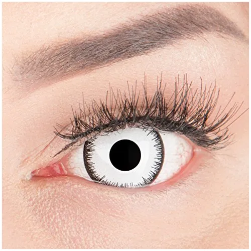 Farbige Mini Sclera Halloween Kontaktlinsen 'Lunatic' - 17mm MeralenS Horror Lenses inkl. Behälter - 1Paar (2 Stück)