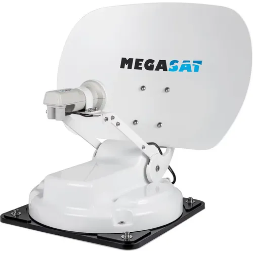 Megasat Caravanman Kompakt 3 – Vollautomatische Satelliten Antenne für Camping - SAT-Installationsset mit nur 17 cm Höhe im eingefahrenen Zustand. Ideal für Caravan, Kastenwagen und Reisemobile. Smartes Steuergerät mit kostenloser App für einfache Satellitenwahl und Firmware-Updates.
