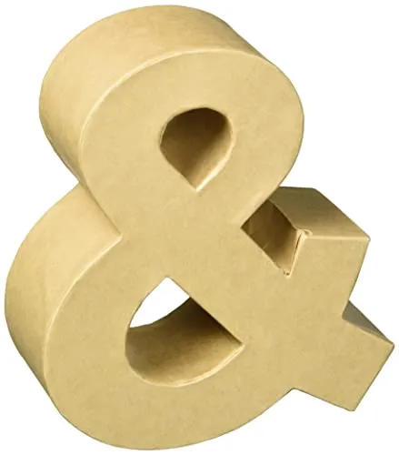 GLOREX 6 2029 127 - Papp - Zeichen &, aus brauner Pappe, ca. 17,5 X 5,5 cm groß, zum bemalen und bekleben, für Serviettentechnik und Décopatch, ideal als Dekoration