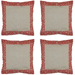 Handgefertigter Kissenbezug Frisia Rot 40x40cm - 4er Set Boho Deko - Dieses 4er Set handgefertigter Kissenbezüge Frisia Rot bringt mit kunstvoller Stickerei und hochwertiger Verarbeitung stilvolle Akzente in dein Zuhause. Ideal für Wohnzimmer, Schlafzimmer oder Leseecke.