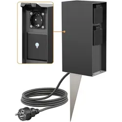 ledscom.de Garten-Steckdosensäule POMI mit Smart Home Funktion - Steckdosen & Zubehör, moderne 3-fach Garten-Steckdose mit WLAN und Alexa Steuerung, ideal für den Außenbereich, IP44, spritzwassergeschützt und flexibel einsetzbar.