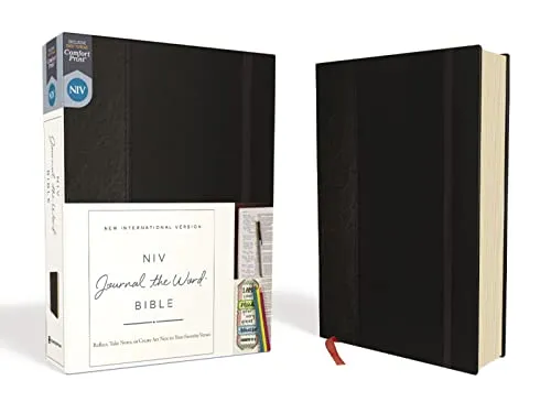 NIV Journal the Word Bible - Hardcover, Black, Red Letter Edition - Belletristik - Ideal für Notizen und kreative Bibelkunst, bietet viel Platz für persönliche Anmerkungen neben Ihren Lieblingsversen.