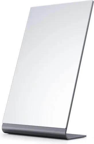 NEZZOE Professioneller Make-up Spiegel 30cm Aluminium Silber - Spiegel für Make-up, Hautpflege und Rasur – mit HD-Glasspiegel und langlebigem Aluminiumrahmen für klare Sicht und modernes Design.