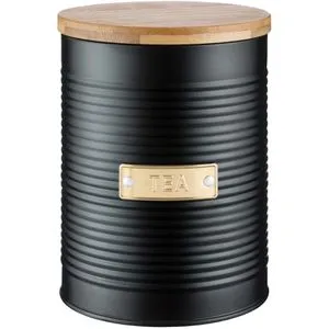 Typhoon Teedose Otto Collection Tea, aus Metall, für 400g losen Tee, schwarz, luftdicht, 11 x 15,5 cm