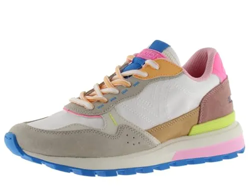Victoria Low-Top Luna Nylon Sneakers für Damen - Stylische Damen-Sneaker aus Nylon mit mehrfarbigen Spaltlederteilen und gezackter Sohle für optimalen Halt. Ideal für trendbewusste Frauen!
