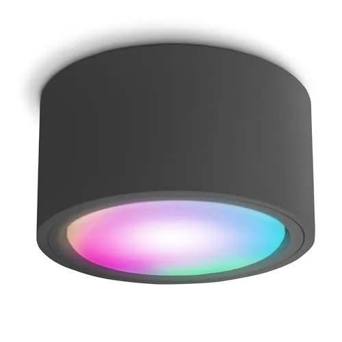 SSC-LUXon CELI-X Decken Aufbauspot mit Smart WLAN RGB LED - Aufbaustrahler mit flachem Design, stufenlos dimmbar und kompatibel mit Smart Home Systemen. Perfekt für Wohnzimmer, Schlafzimmer oder Flur - gestalten Sie Ihre Lichtstimmung nach Wunsch!