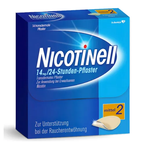Nicotinell 14 mg / 24-Stunden-Pflaster 14 ST - Suchterkrankungs-Medikamente, unterstützt effektiv bei der Raucherentwöhnung und lindert Nicotinentzugssymptome für ein leichteres Aufhören.
