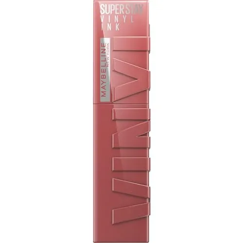 Maybelline New York Super Stay Vinyl Ink, Nr. 35 Cheeky - Lippenstift mit 16 Stunden Halt und glänzendem Finish für intensive Farben, die nicht verschmieren. Ideal für jeden Anlass und mit veganer Formel für ein angenehmes Tragegefühl.
