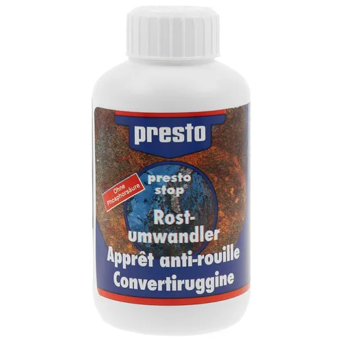 Presto Rostumwandler 250 ml - Effektiver Rostumwandler in praktischer Sprühdose, ideal für die schnelle und einfache Anwendung auf Metalloberflächen.