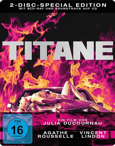 Titane - Steelbook Blu-ray + Audio-CD - Vincent Lindon - Erleben Sie den packenden Film 'Titane' in hochwertigem Steelbook-Format. Genre: Science Fiction, Drama, Horror, Thriller. Ein Muss für Filmfans!