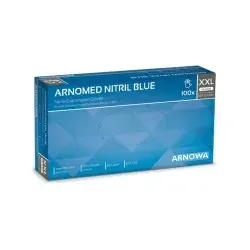 ARNOMED Nitril Blue Einmalhandschuhe, puderfrei, blau 351-XXL , 1 Packung = 90 Stück, Größe XXL