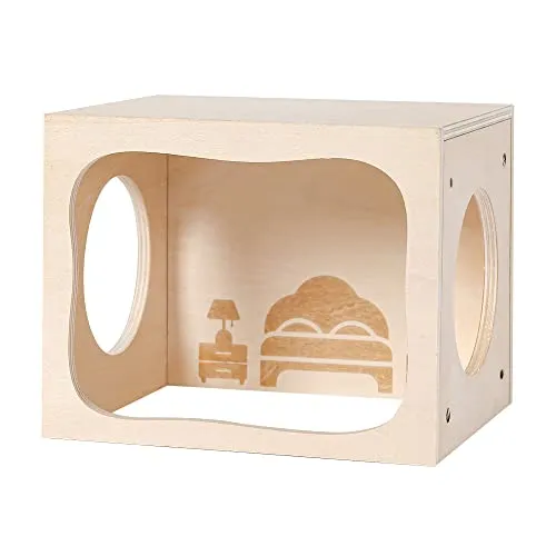 Marchul Hamsterversteck Holzhaus Kammer Kleintiere Haustiere Tunnel Erkundungsspielzeug für Zwerghamster, Syrische Hamster, Rennmäuse, Igel, Ratten, Mäuse (Schlafzimmer)