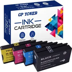 HP 953XL Druckerpatronen Set für OfficeJet Pro 7720-8740 - Kompatibles 4er-Set Druckerpatronen in Schwarz, Cyan, Magenta und Gelb, zertifiziert nach ISO-Norm, sorgt für gestochen scharfe Drucke und einfache Handhabung.