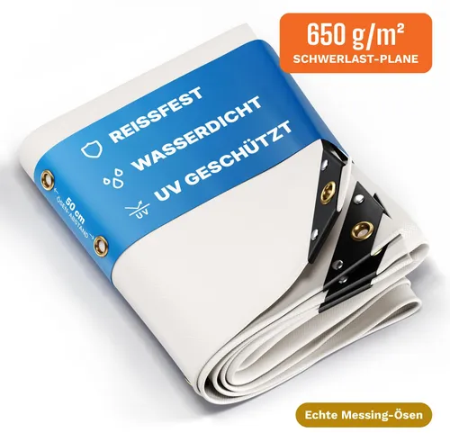 NEMAXX Schutzplane 500×700 cm – Wasserdicht & UV-beständig - Premium Abdeckplane 5×7 m (35 m²) aus 650 g/m² PVC – extrem reißfest, schwer entflammbar und ideal für alle Wetterbedingungen. Perfekt für Industrie, Handwerk und Heimwerker!