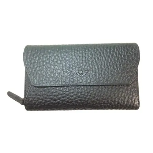 Voi Geldbörse Aina - Schwarz, 10 x 17 x 4 cm - Elegante Damengeldbörse aus hochwertigem Leder mit RFID-Schutz. Bietet Platz für bis zu zehn Karten, Münzen und Scheine. Ideal für stilvolle Organisation und Sicherheit im Alltag.
