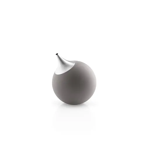 Eva Solo Seifenspender Ø 8 cm in elephant grey - Moderner Seifenspender aus Silikon, Kunststoff und Edelstahl, der durch sein einzigartiges Design an eine Fahrradhupe erinnert und jedem Badezimmer einen fröhlichen Akzent verleiht.