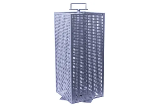 GERSO Kastenständer - Vierseitiger Lochblechständer für die Theke in Silber - Eleganter silberfarbener Kastenständer mit vier Seiten für eine optimale Präsentation. Ideal für Ausstellungen und Verkaufsräume.