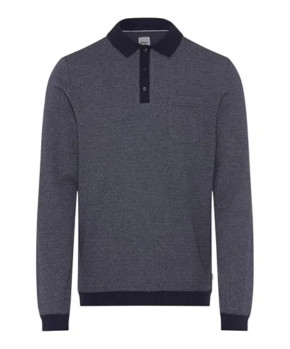Brax Poloshirt STYLE PAROS - Hochwertiges Langarm-Polo aus Baumwolle und Modal, ideal für kühle Tage. Mit elegantem Jacquard-Effekt und lässig-sportiven Details sorgt es für Stil und Komfort.