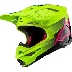 Alpinestars Supertech S-M10 Unite Motocrosshelm - Neon-Gelb/Schwarz/Pink - M - Motorradhelm mit außergewöhnlichem Aufprallschutz, ultraleicht und perfekt belüftet für maximalen Komfort und Sicherheit beim Fahren.