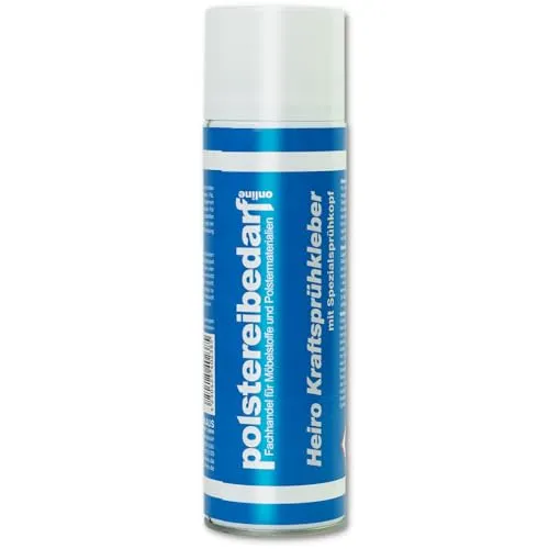 Heiro Kraft Sprühkleber 500ml - Kontakt Sprühkleber extra stark mit Ventil zum Verstellen - Klebespray für Schaumstoff, Vlieswatte, Textil, Leder - aromatenfrei