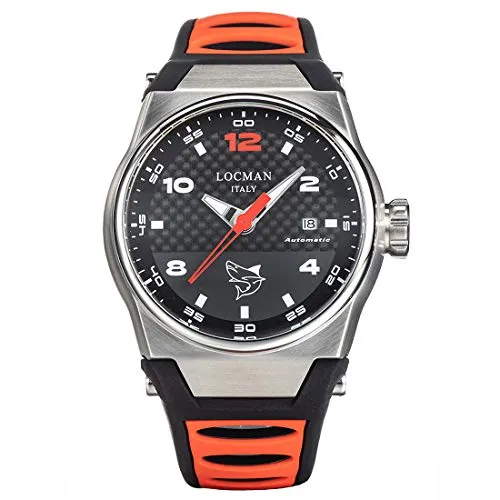Armbanduhr Locman mare 0556A09S-00CBRDSR - Elegante Armbanduhr mit rotem Armband und schwarzem Zifferblatt. Mit einem Gehäusedurchmesser von 44 mm und praktischer Datumsanzeige ist sie der perfekte Begleiter für jeden Anlass.