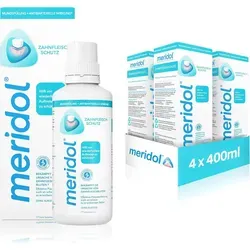 meridol Mundspülung 4x400ml - antibakterieller Schutz für gesundes Zahnfleisch, ohne Alkohol und ideal gegen Zahnfleischbluten