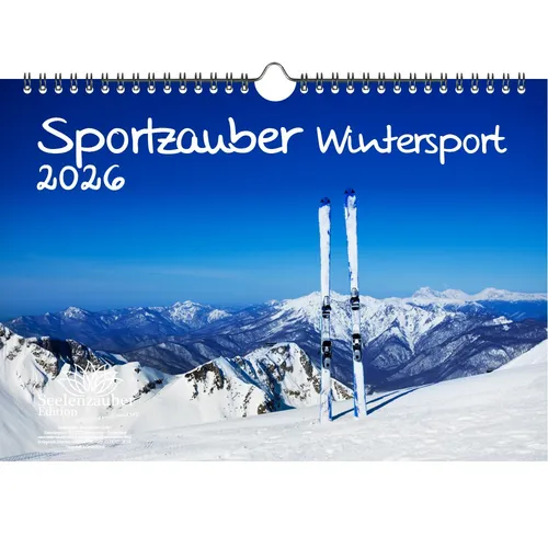 Sportzauber Wintersport DIN A4 Kalender für 2026 Freizeit Sport Fitness- Seelenz