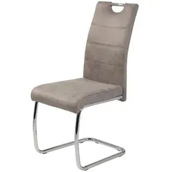 Schwingstuhl Flavio - Edler Beige-Ton mit Used-Effekt - Stühle - Schwingstuhl Flavio mit hochwertigem Mikrofaserbezug und leicht schwingendem Metallgestell für besonderen Komfort.