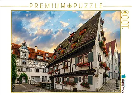 CALVENDO Puzzle Hotel Schiefes Haus in ULM 1000 Teile Lege-Größe 64 x 48 cm Foto-Puzzle Bild von Dirk Meutzner